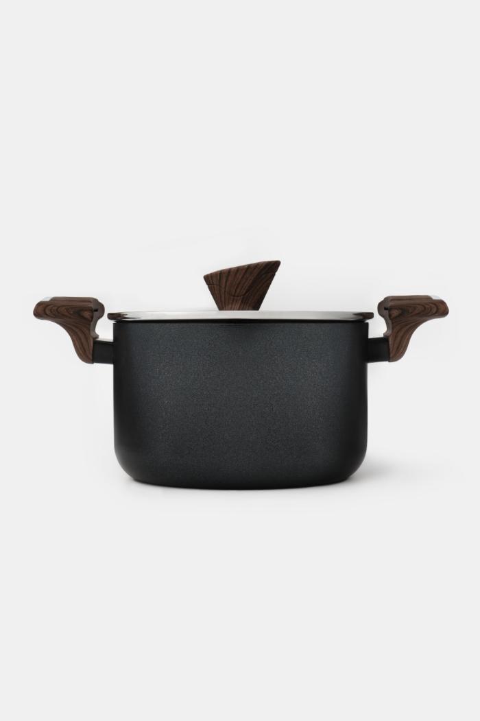 Titanyum Makarna Tenceresi 22 cm Siyah